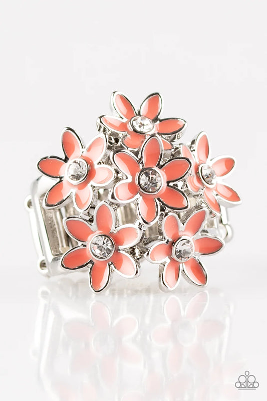 Paparazzi Ring ~ Blooming Bouquets - Orange