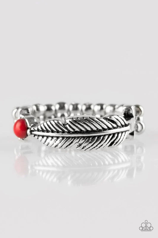 Paparazzi Ring ~ Heads or TAILFEATHERS - Red