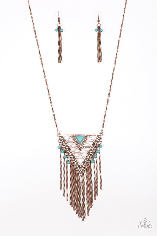 Paparazzi Necklace ~ Colorfully Colossal - Copper