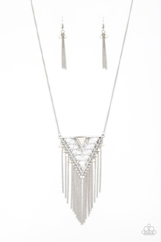 Paparazzi Necklace ~ Colorfully Colossal - White