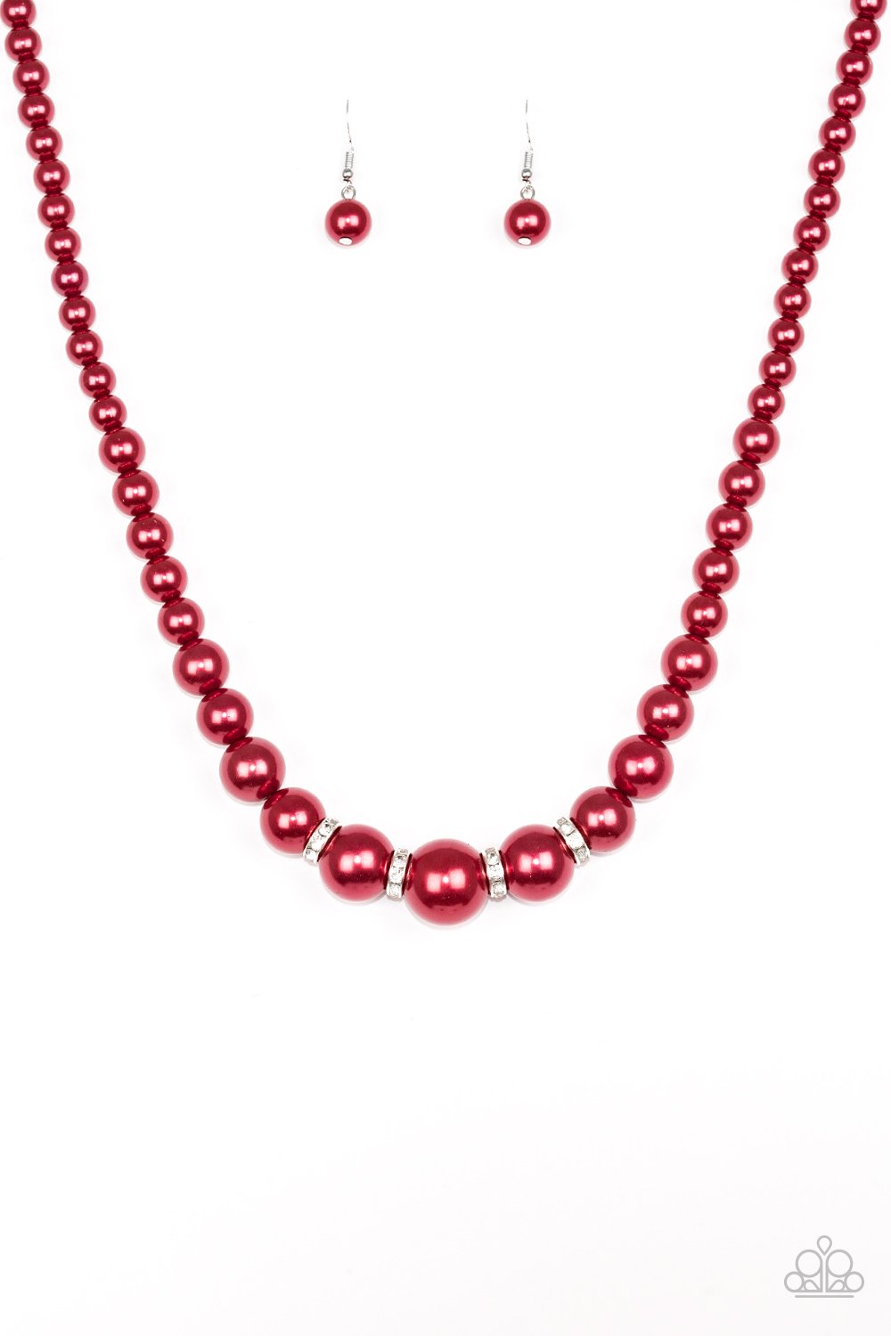 Paparazzi Necklace ~ Party Pearls - Red