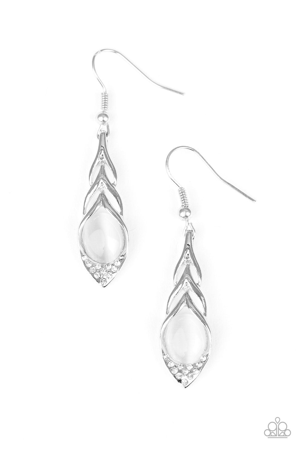 Paparazzi Earring ~ Soaring Shimmer - White