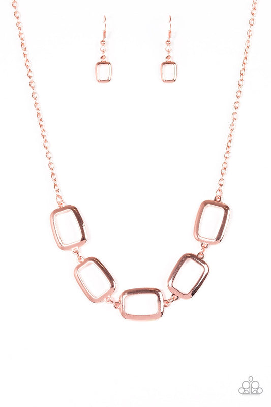 Paparazzi Necklace ~ Gorgeously Geometric - Copper