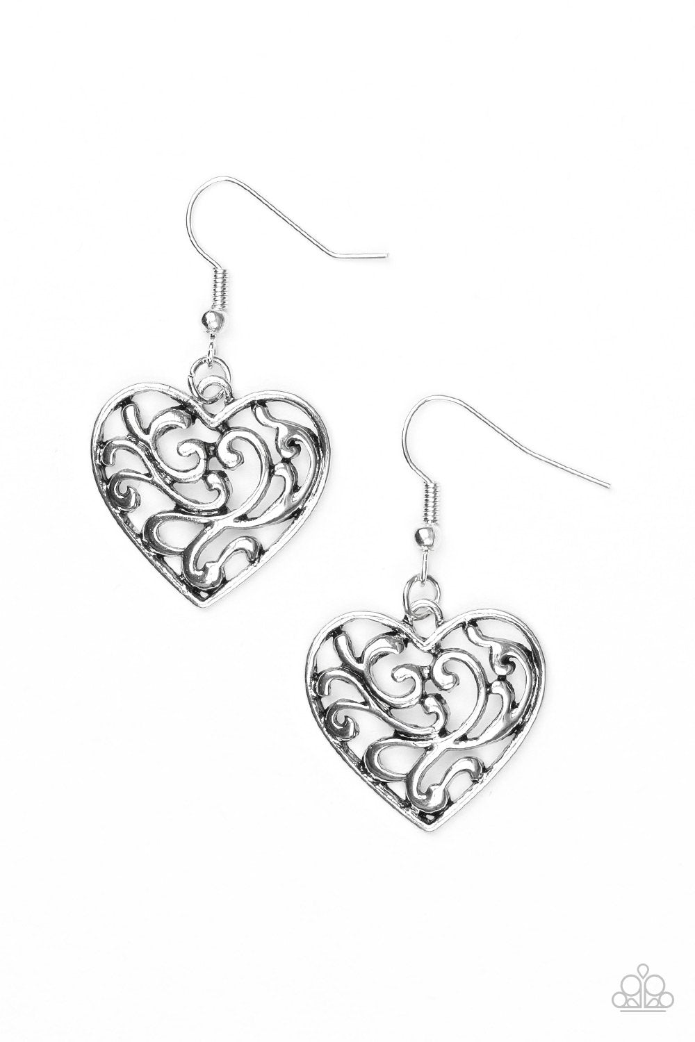 Paparazzi Earring ~ The Truth HEARTS - Silver