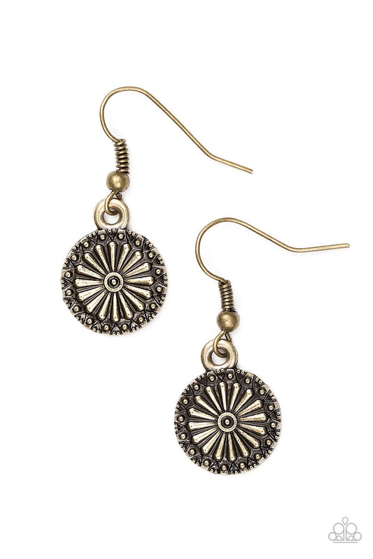 Paparazzi Earring ~ Sunflower Summers - Brass