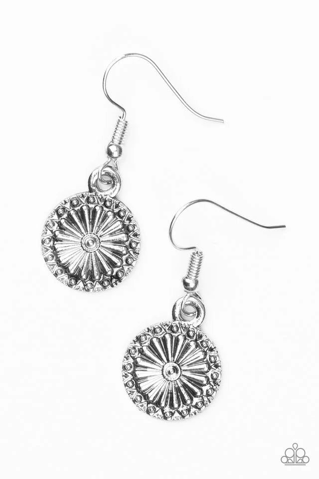 Paparazzi Earring ~ Sunflower Summers - Silver