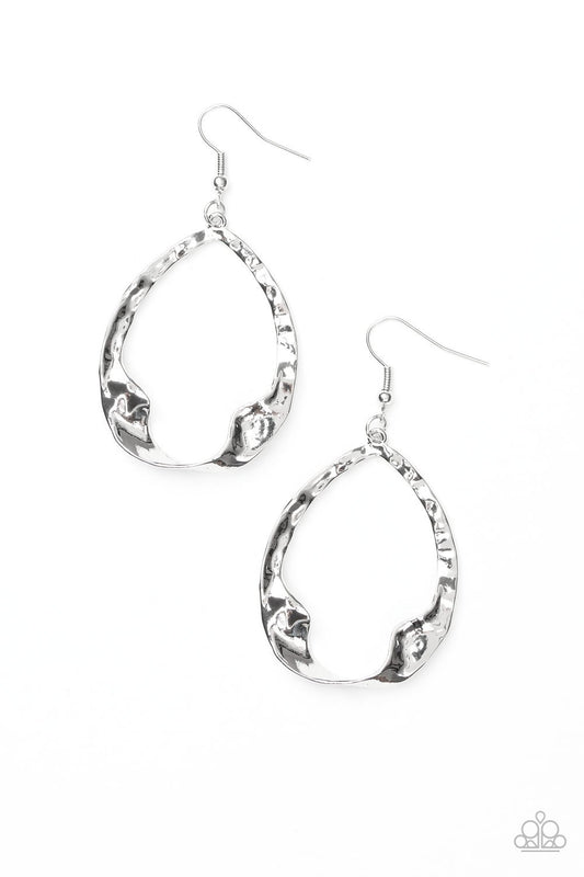 Paparazzi Earring ~ Twist Me Round - Silver