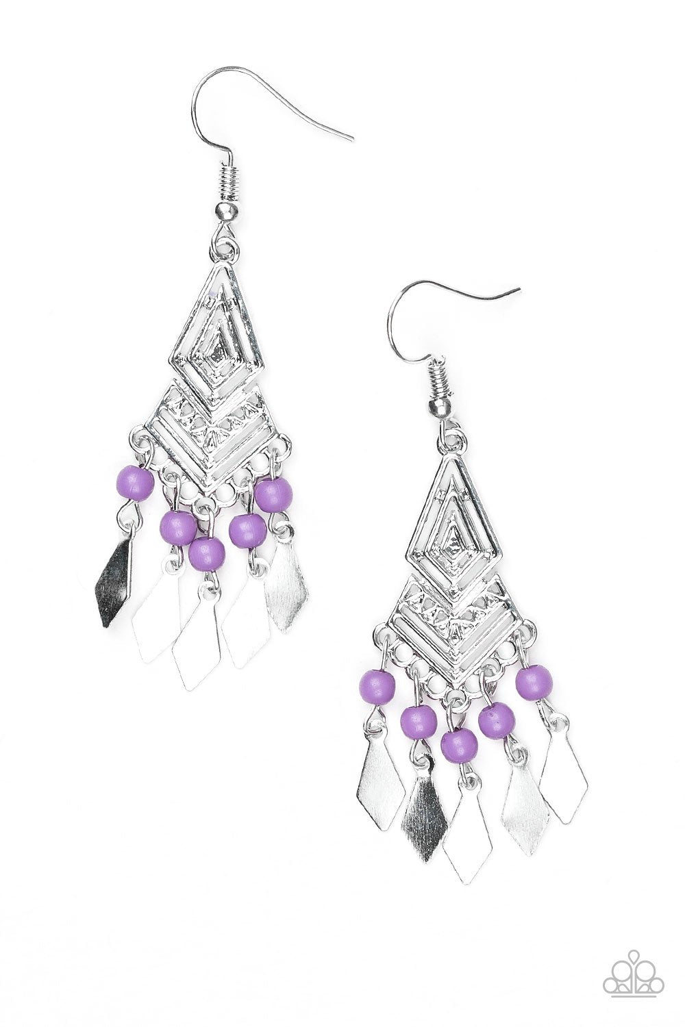 Paparazzi Earring ~ Island Import - Purple