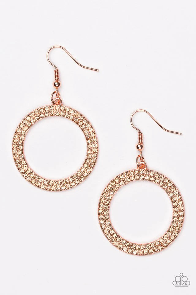 Paparazzi Earring ~ Bubbly Babe - Copper