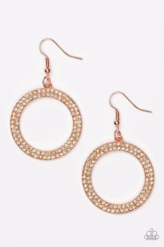 Paparazzi Earring ~ Bubbly Babe - Copper