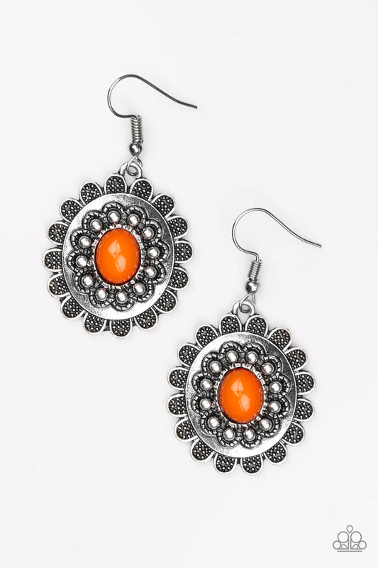 Paparazzi Earring ~ Summer Blooms - Orange