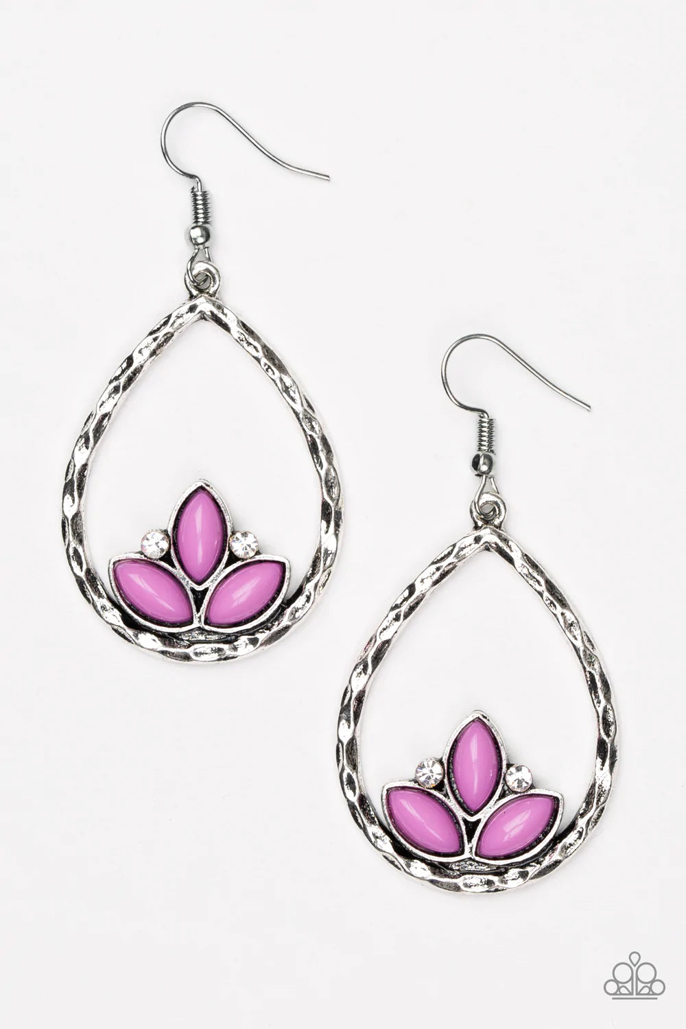 Paparazzi Earring ~ Lotus Laguna - Purple