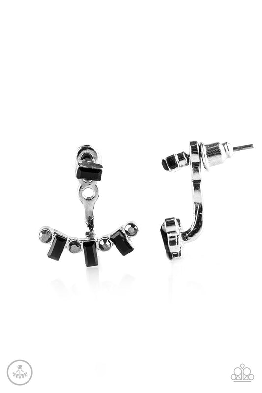 Paparazzi Earring ~ Courageously Cosmo - Black