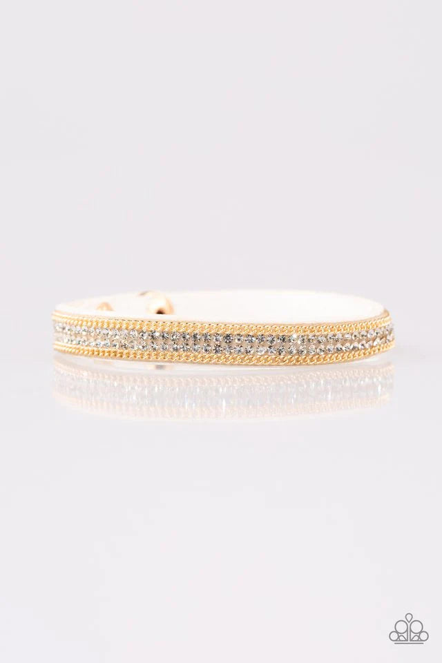 Pulsera Paparazzi ~ Babe Bling - Blanca