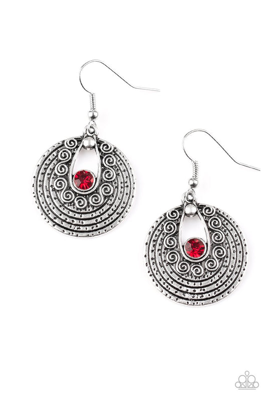 Paparazzi Earring ~ Majestically Mayan - Red