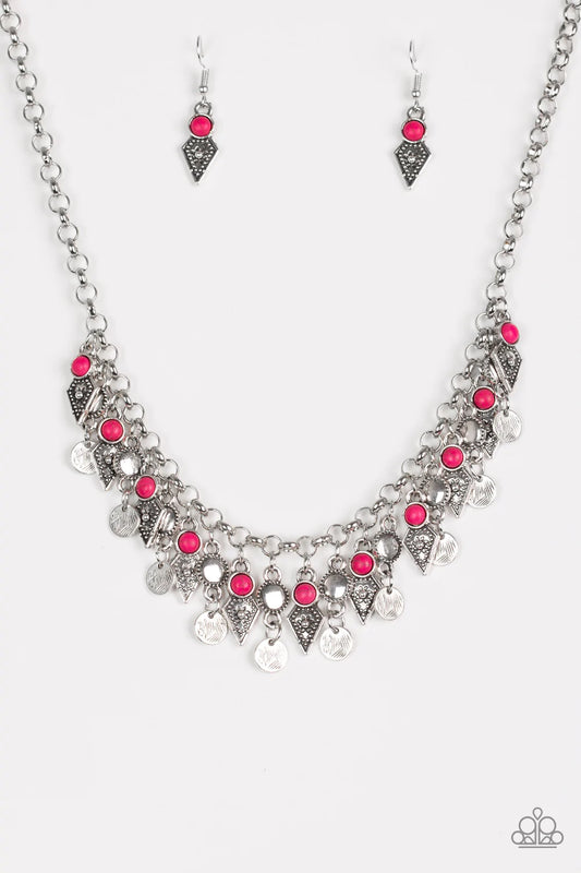 Paparazzi Necklace ~ Jurassic Jamboree - Pink