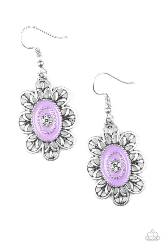 Paparazzi Earring ~ Posy Party - Purple