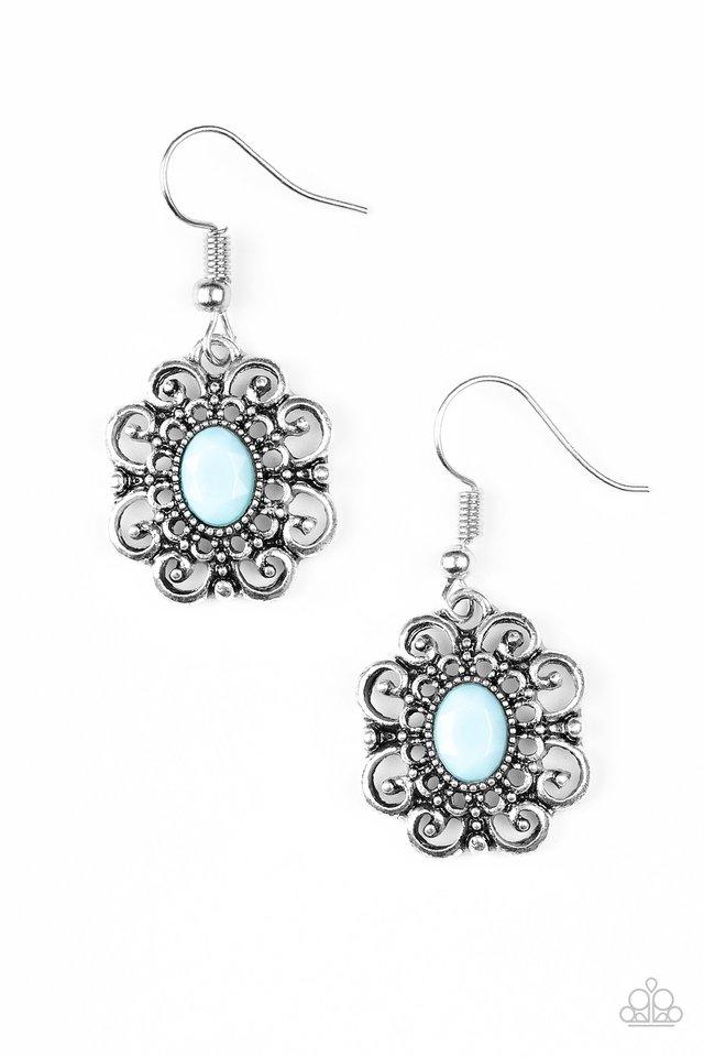 Paparazzi Earring ~ First and Foremost Flowers - Blue