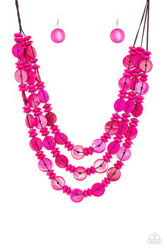 Barbados Bopper - Pink - Paparazzi Necklace Image