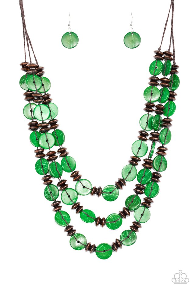 Key West Walkabout - Green - Paparazzi Necklace Image