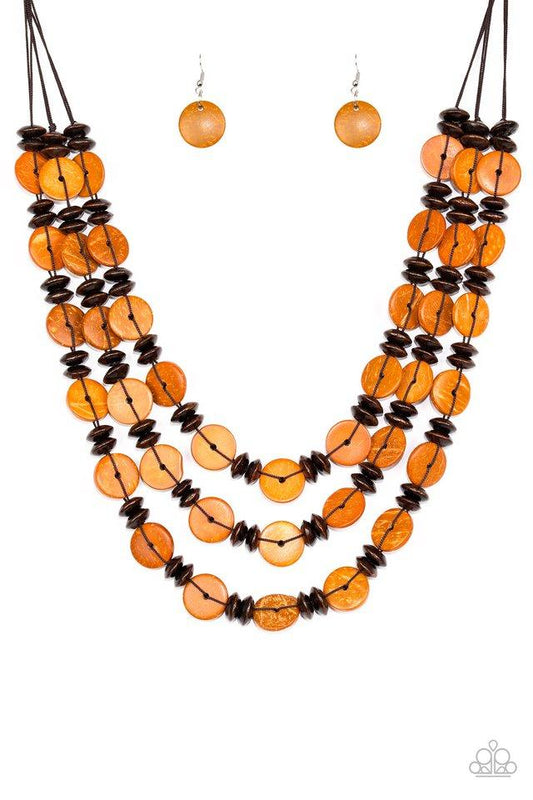 Paparazzi Necklace ~ Key West Walkabout - Orange