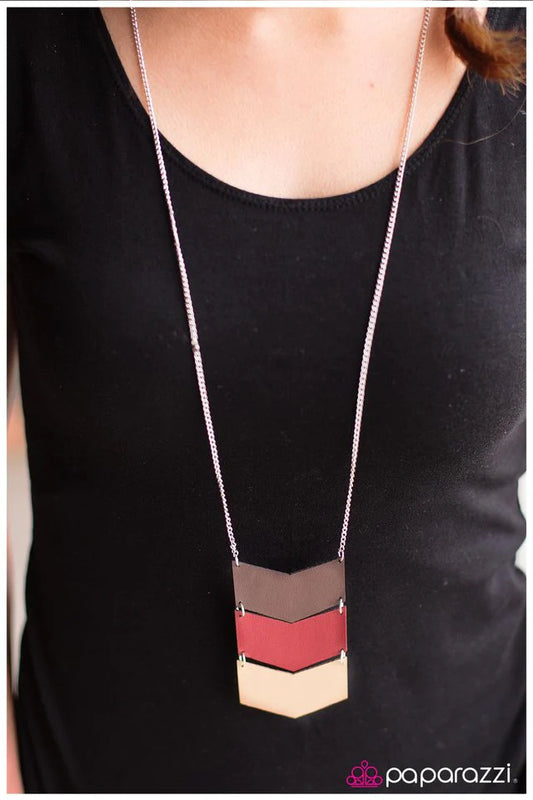 Paparazzi Necklace ~ Third Times A Charm - Red