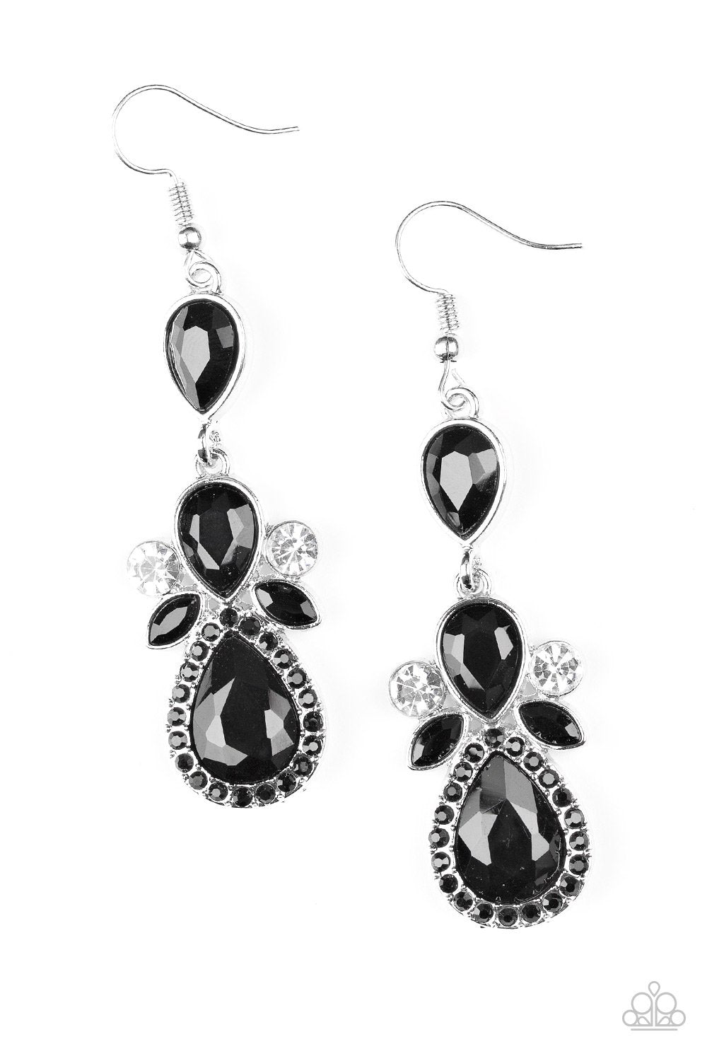 Paparazzi Earring ~ All About Glam - Black