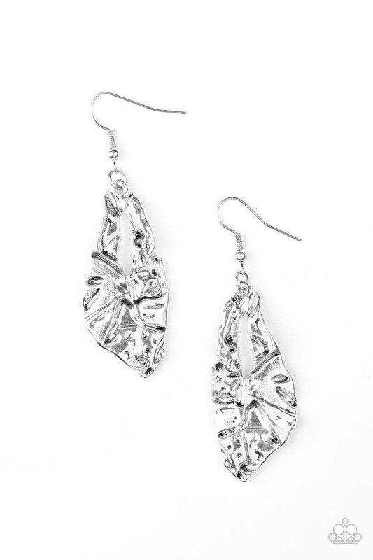 Paparazzi Earring ~ Cave Cavalier - Silver