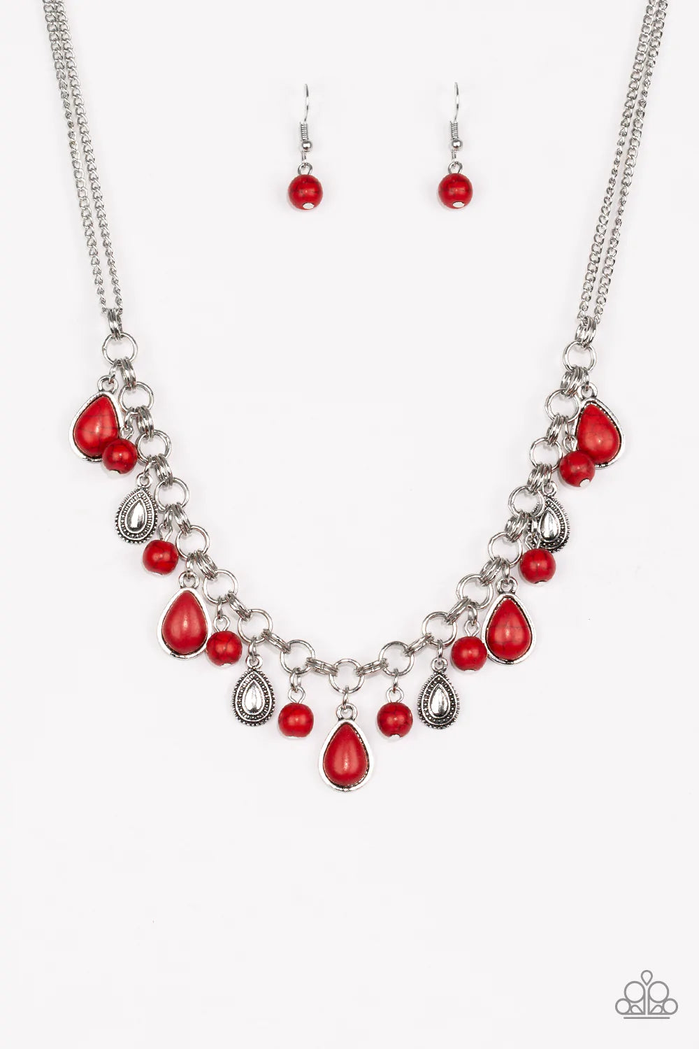 Paparazzi Necklace ~ Welcome To Bedrock - Red