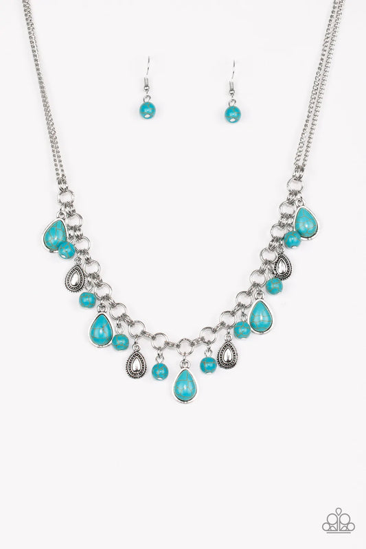 Paparazzi Necklace ~ Welcome To Bedrock - Blue