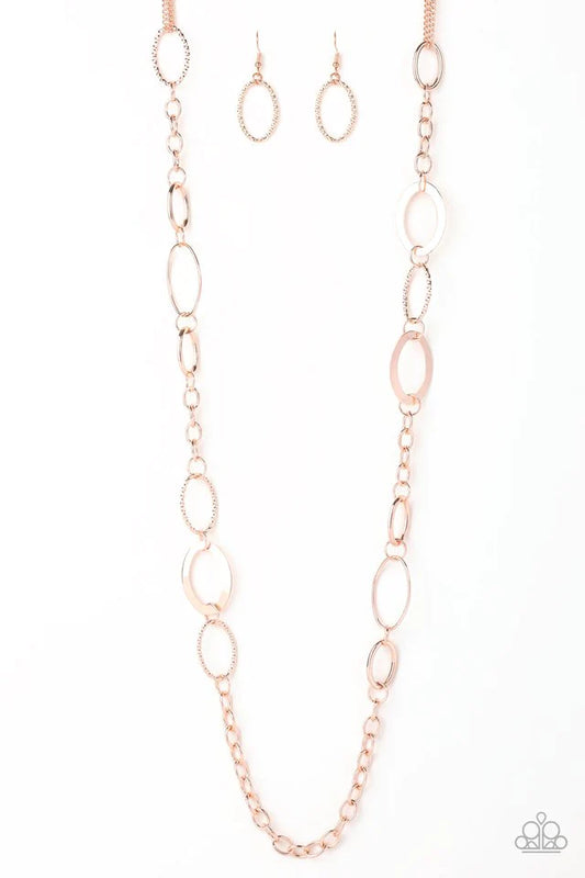 Paparazzi Necklace ~ Chain Cadence - Rose Gold