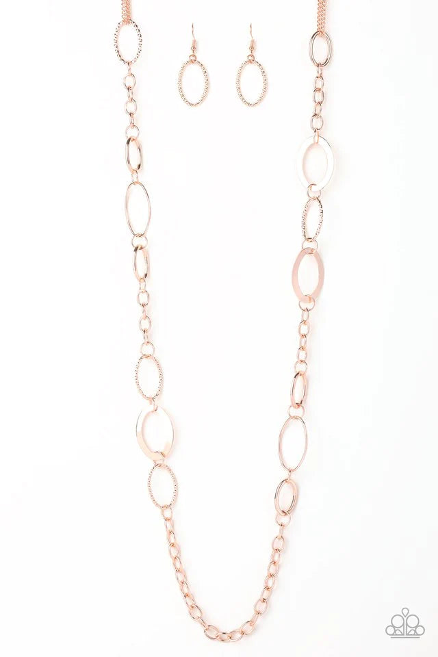 Paparazzi Necklace ~ Chain Cadence - Rose Gold