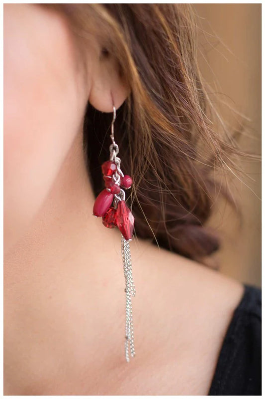 Paparazzi Earring ~ Elementary, My Dear - Red