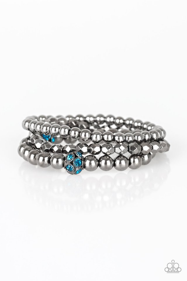 Noticeably Noir - Blue - Paparazzi Bracelet Image