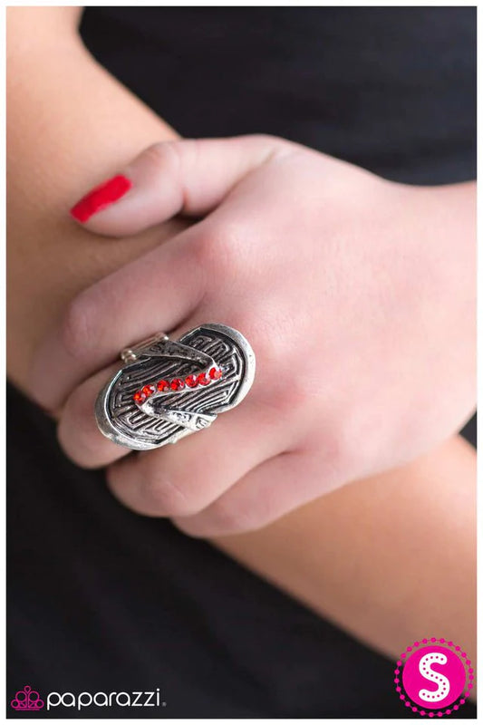 Paparazzi Ring ~ In A Flash - Red