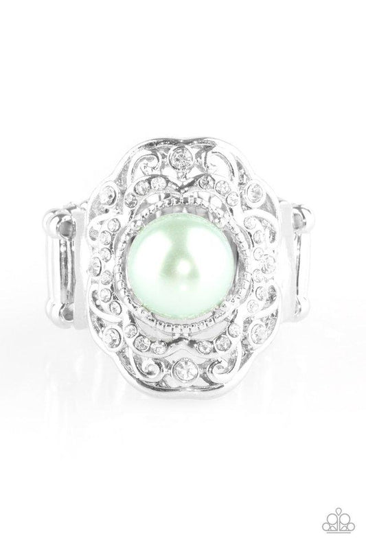 Anillo Paparazzi ~ Princesa Perla - Verde