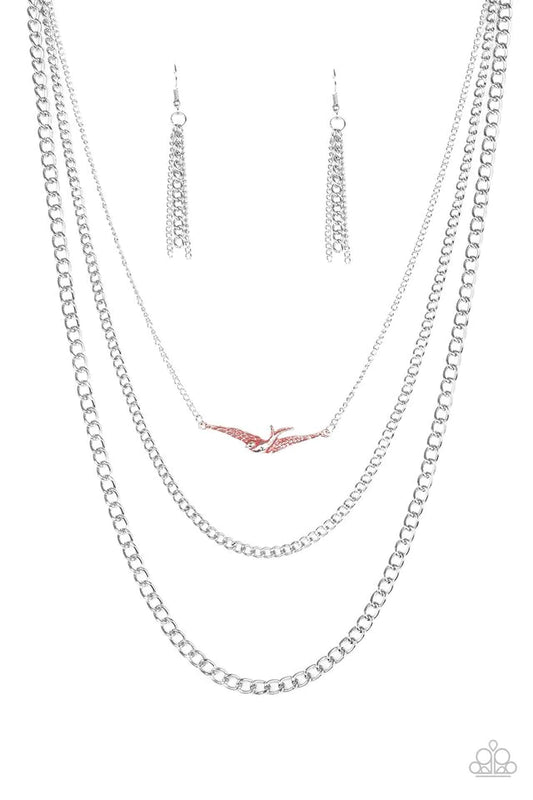 Paparazzi Necklace ~ A Birds-Eye View - Red