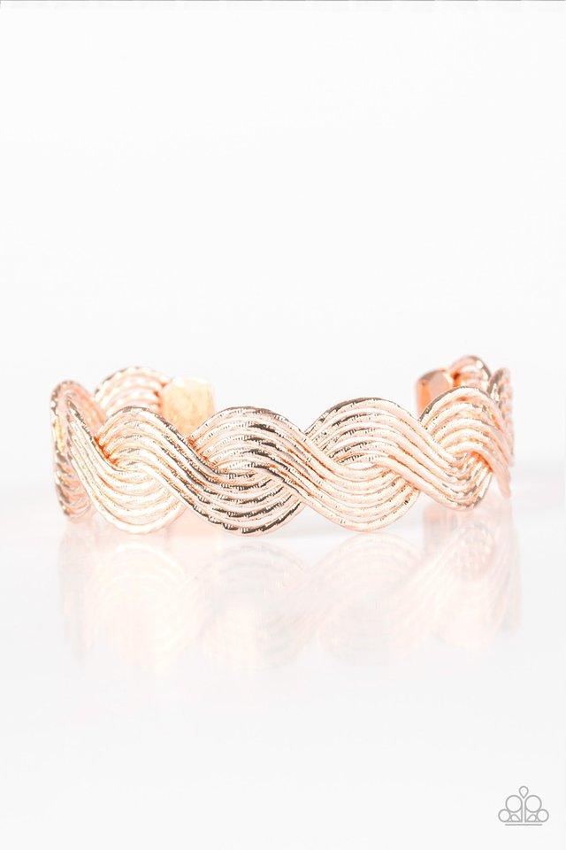 Paparazzi Bracelet ~ Braided Brilliance - Rose Gold