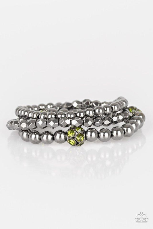 Paparazzi Bracelet ~ Noticeably Noir - Green