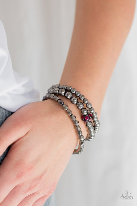 Noticeably Noir - Pink - Paparazzi Bracelet Image