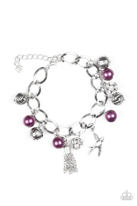 Paparazzi Bracelet ~ Lady Love Dove - Purple