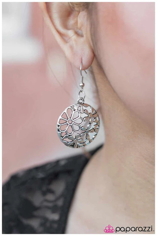 Paparazzi Earring ~ Playing the Field - Silver