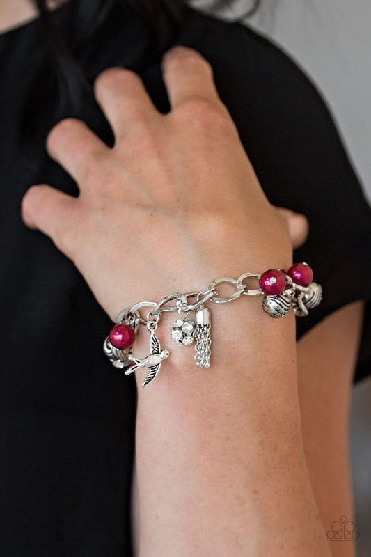 Lady Love Dove - Red - Paparazzi Bracelet Image