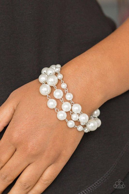 Paparazzi Bracelet ~ Until The End Of TIMELESS - White