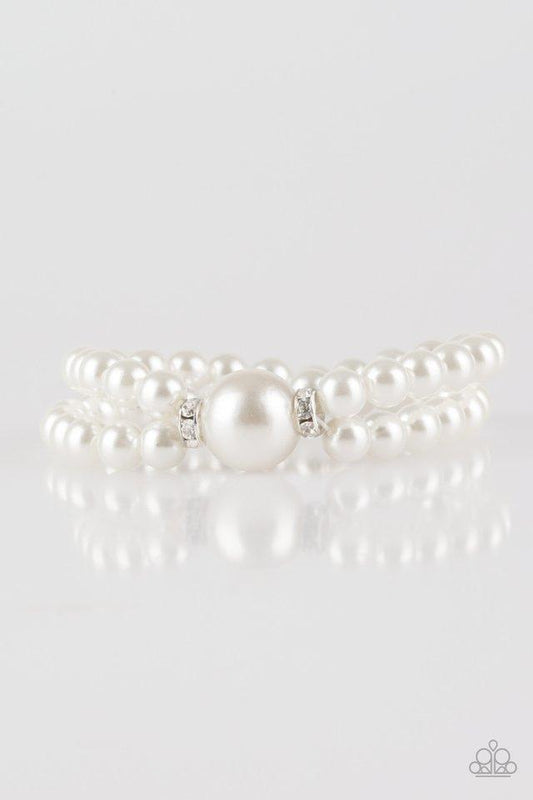 Pulsera Paparazzi ~ Romantic Redux - Blanco