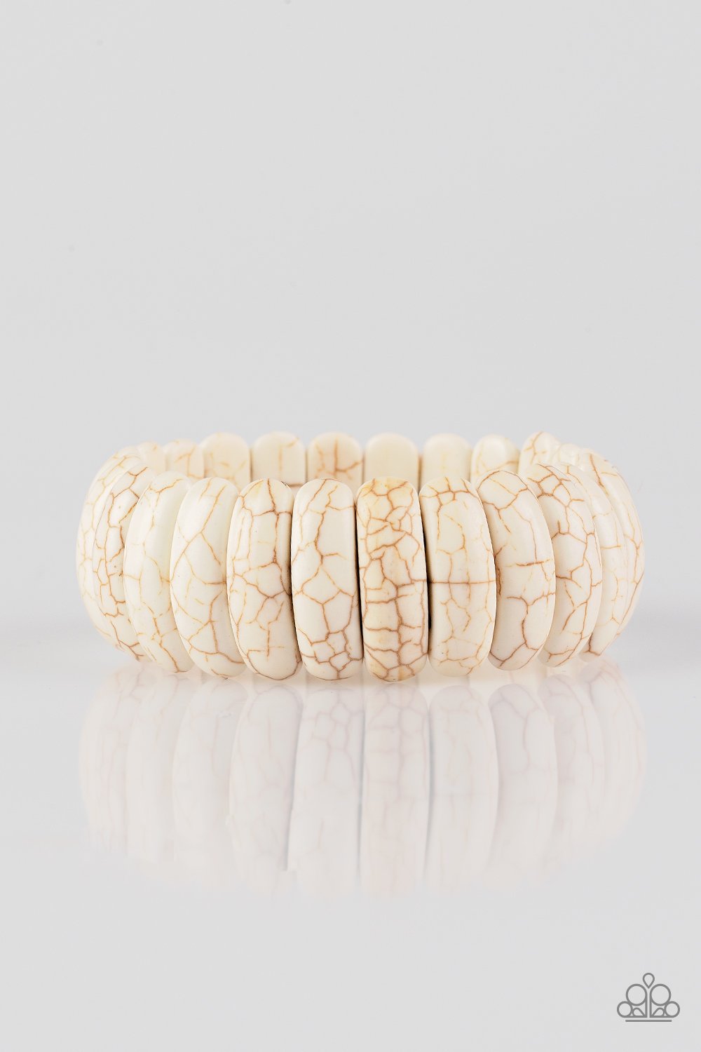 Pulsera Paparazzi ~ Peacefully Primal - Blanco