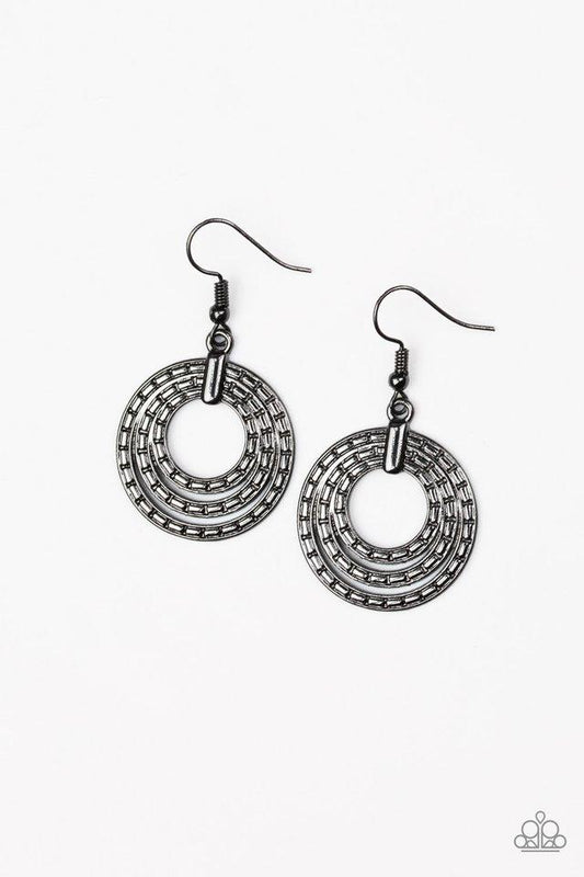 Paparazzi Earring ~ Open Plains - Black