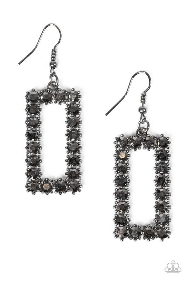 Paparazzi Earring ~ Mirror, Mirror - Black