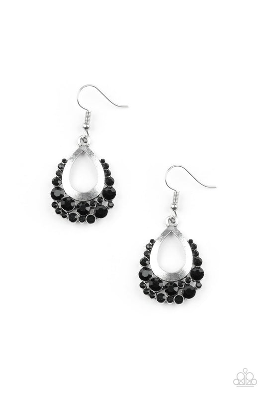 Paparazzi Earring ~ Table For Two - Black