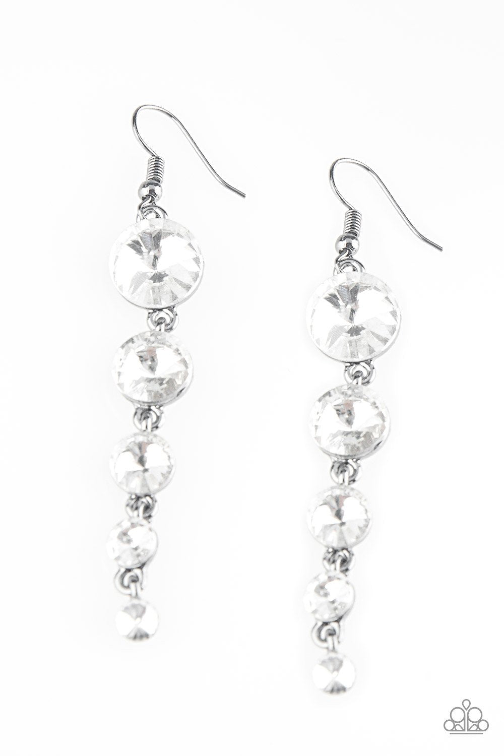 Paparazzi Earring ~ Raining Rhinestones - Black